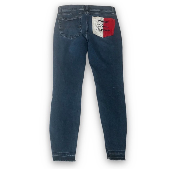 Tommy Hilfiger Denim Distressed Raw Hem Skinny Jeans - Picture 7 of 12